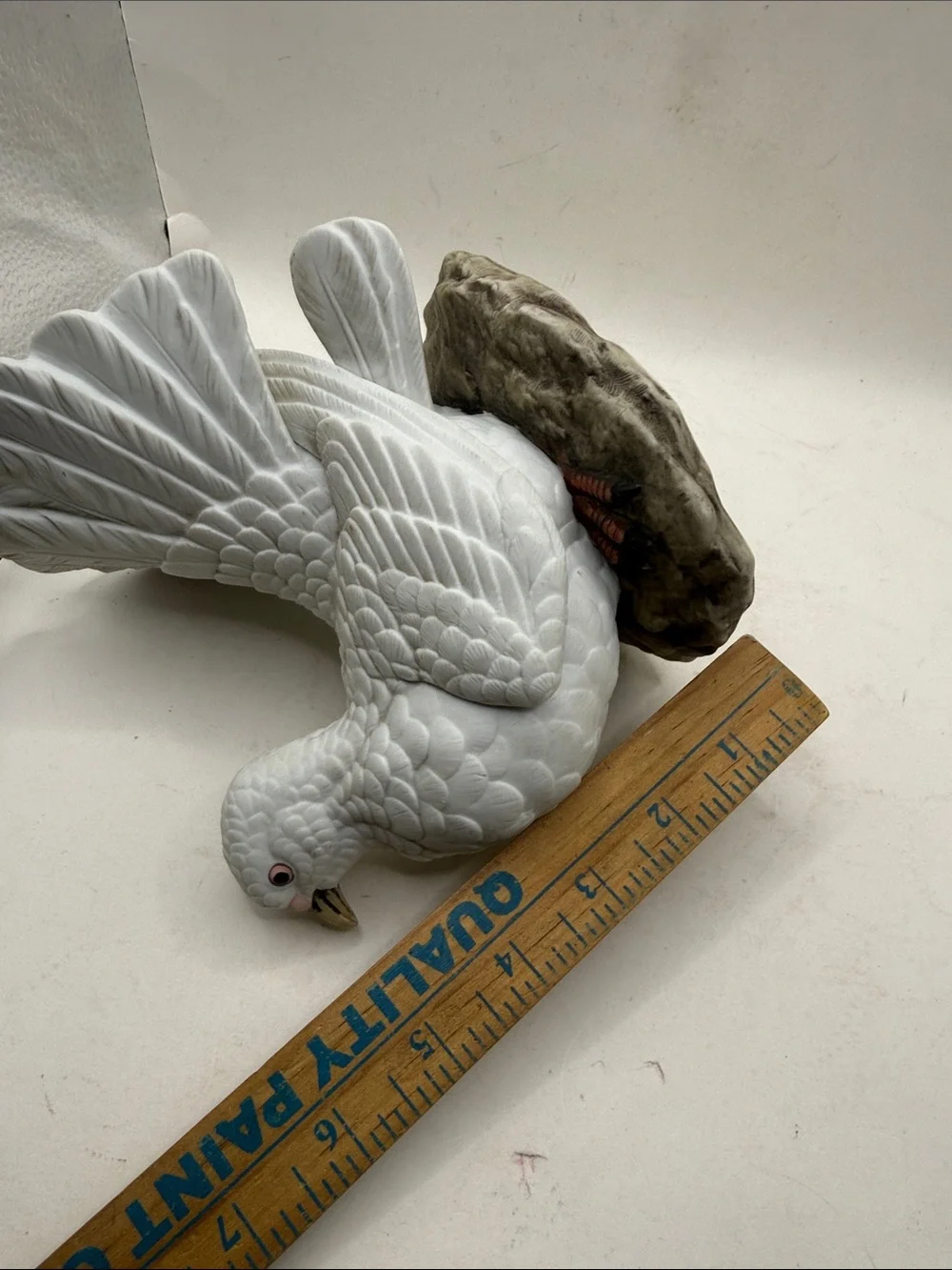 Vtg Andrea Sadek Fan Tail Dove Porcelain Figurine White Bird Statue Collectible
